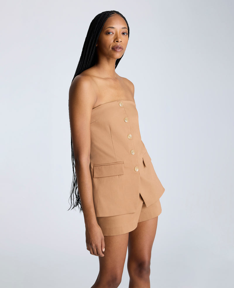 Kenneth Cole Sleeveless Button Front Bustier