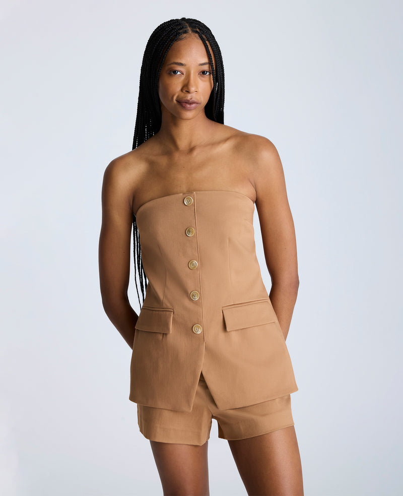 kenneth cole Sleeveless Button Front Bustier