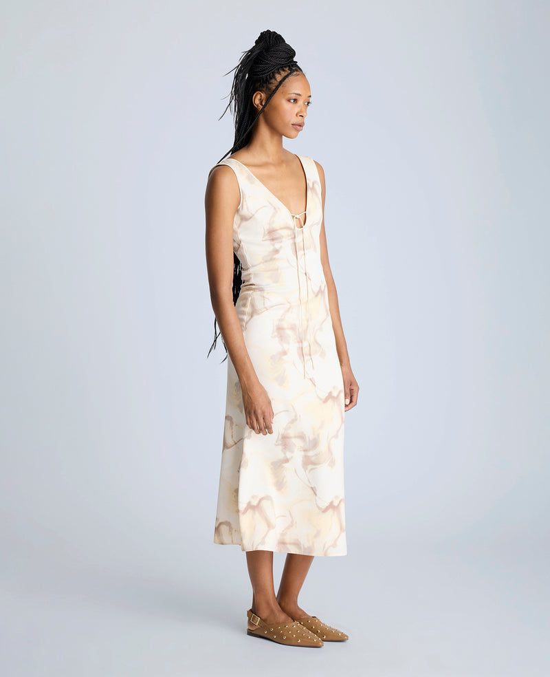 Kenneth Cole Sleeveless V-Neck Midi Dress