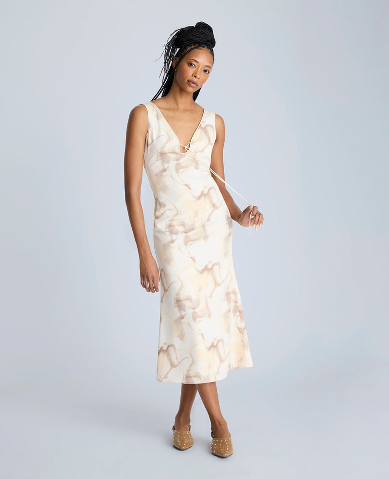 kenneth cole Sleeveless V-Neck Midi Dress