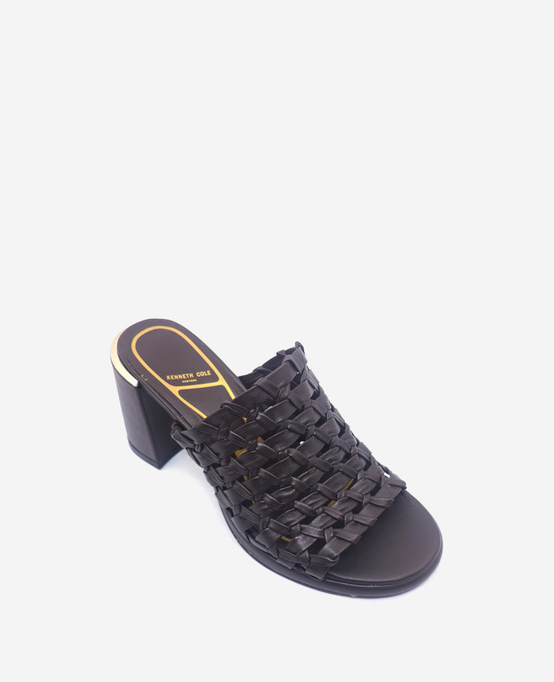 Kenneth Cole Solara Leather Woven Heel Sandal