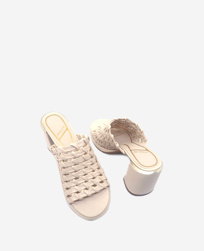 Kenneth Cole Solara Leather Woven Heel Sandal