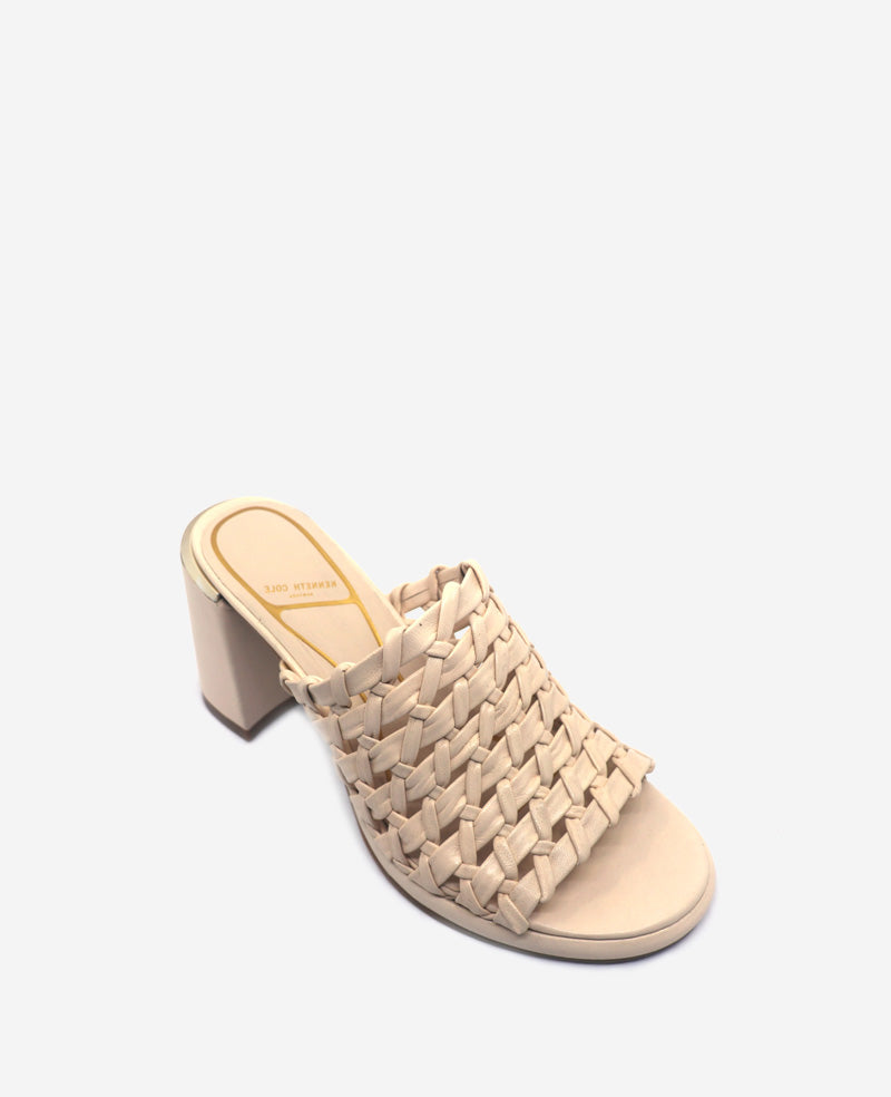 Kenneth Cole Solara Leather Woven Heel Sandal