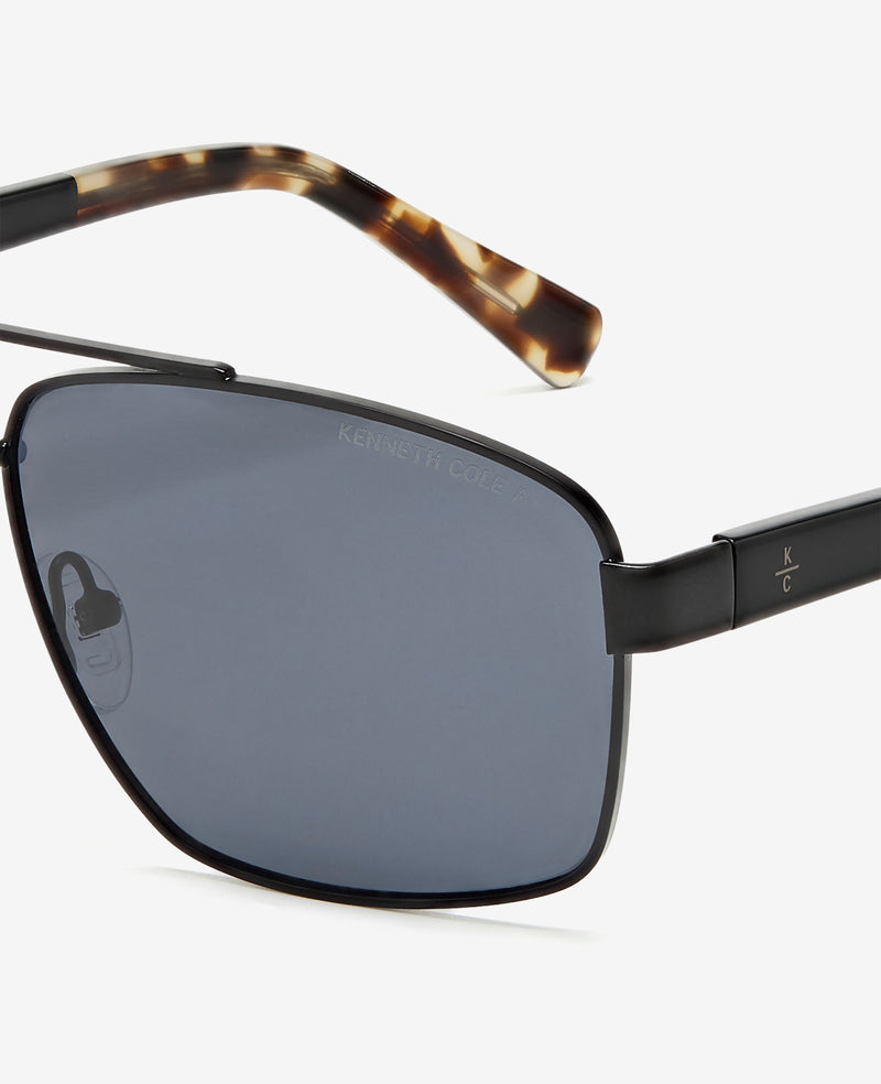 Kenneth Cole Square Metal Navigator Sunglasses