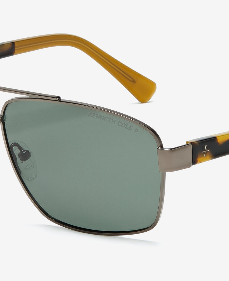 Kenneth Cole Square Metal Navigator Sunglasses