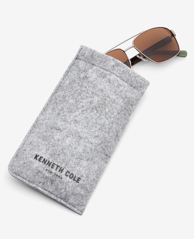 Kenneth Cole Square Metal Navigator Sunglasses