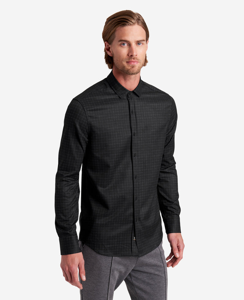 kenneth cole Stretch Print Button-Down Shirt