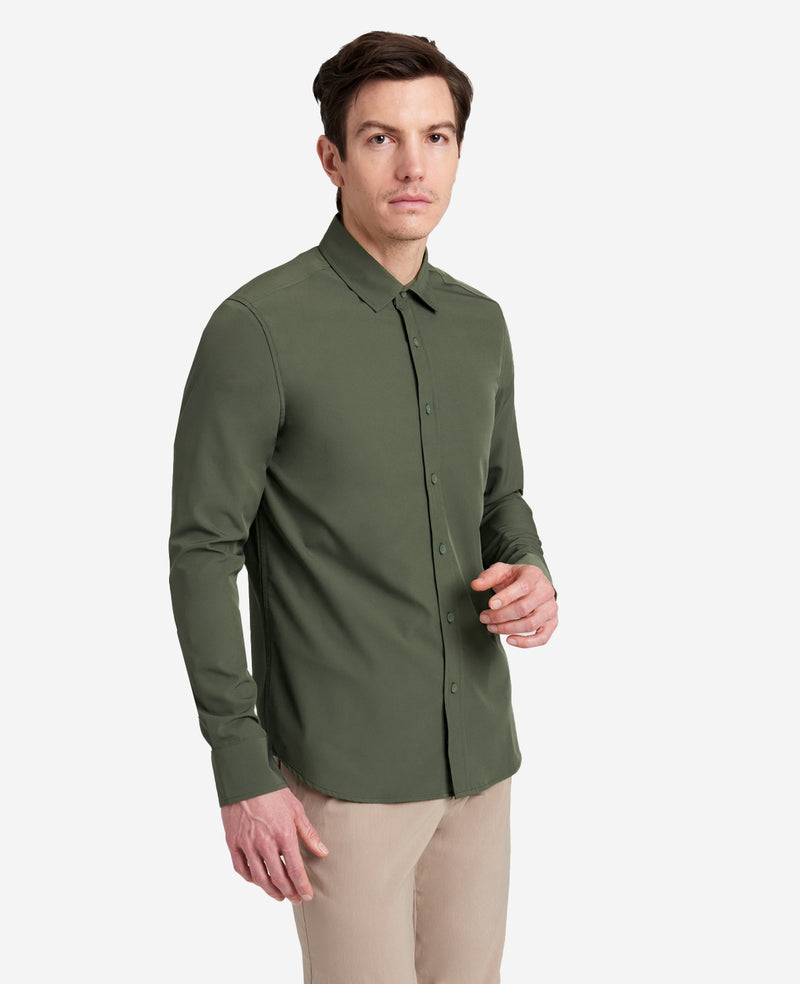 kenneth cole Stretch Solid Button-Down Shirt