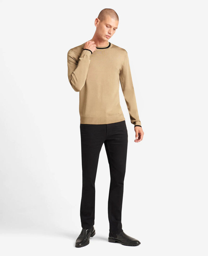 Kenneth Cole Striped Collar Pullover Knit