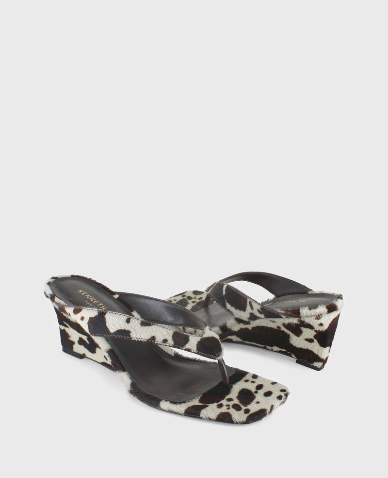 Kenneth Cole Susannah Calf Hair Thong Wedge Sandal