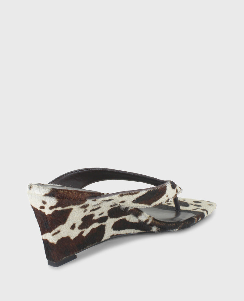 Kenneth Cole Susannah Calf Hair Thong Wedge Sandal