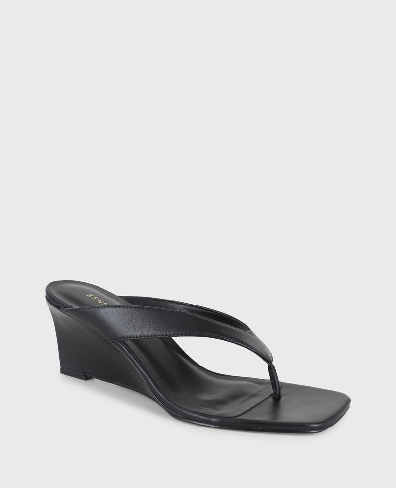 Kenneth Cole Susannah Leather Thong Wedge Sandal