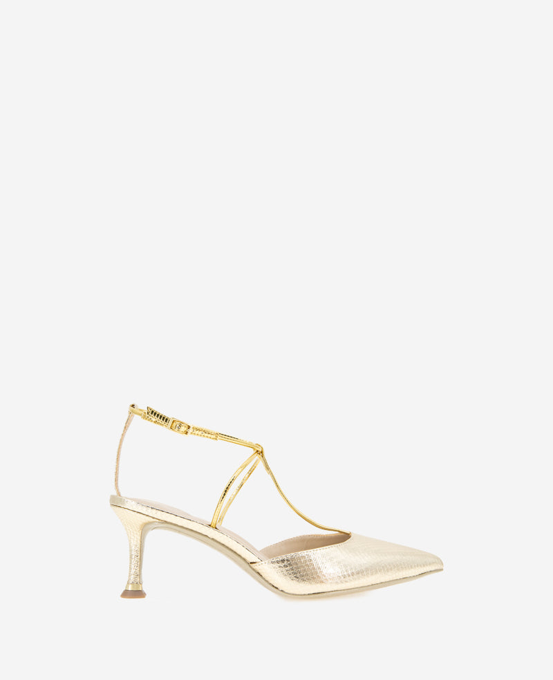 kenneth cole Umi T-Strap Metallic Heel