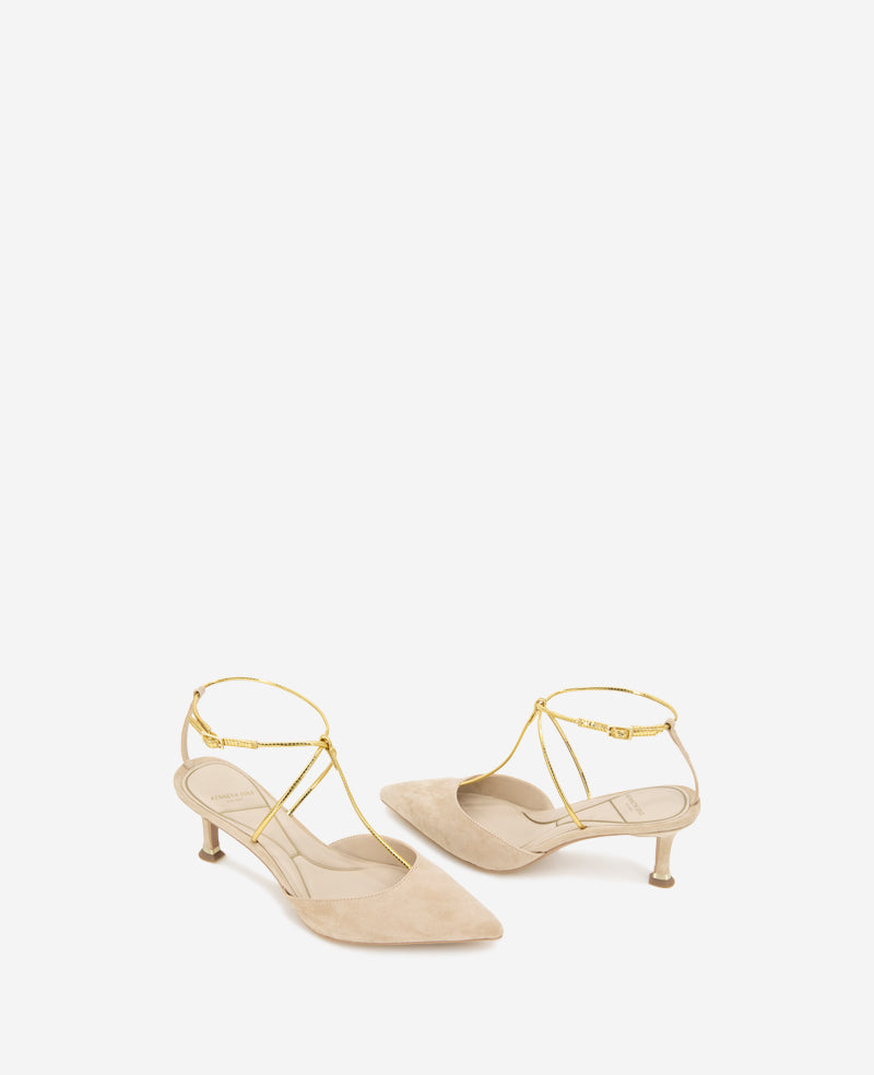 Kenneth Cole Umi T-Strap Suede Heel