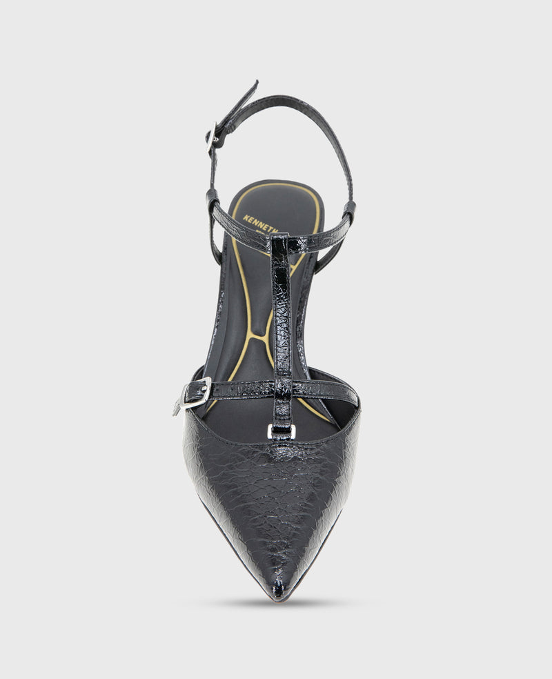 Kenneth Cole Urka Crinkle Patent Slingback Heel