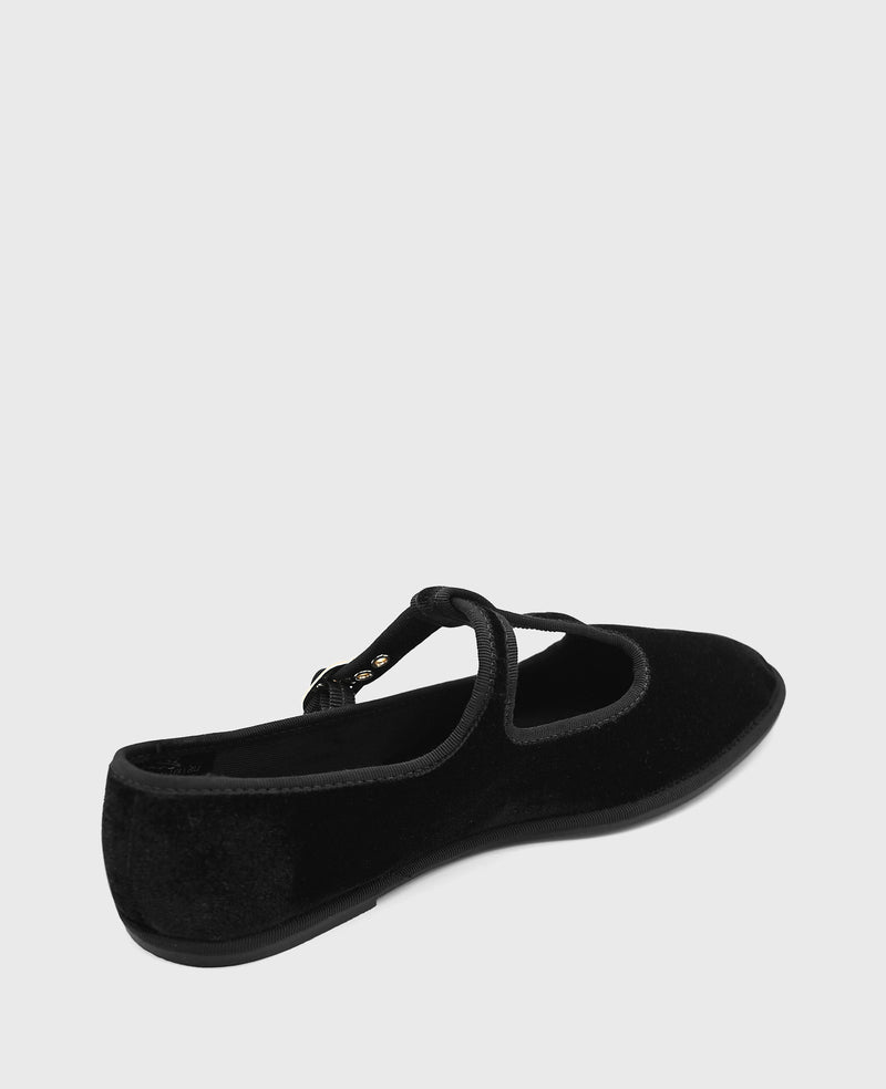 Kenneth Cole Verona Velvet T-Strap Mary Jane Flat