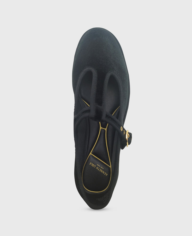 Kenneth Cole Verona Velvet T-Strap Mary Jane Flat