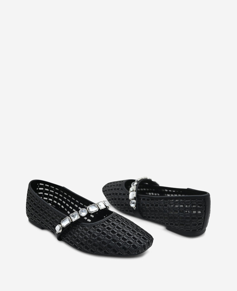Kenneth Cole Zeta Raffia Jewel Mary Jane Flat