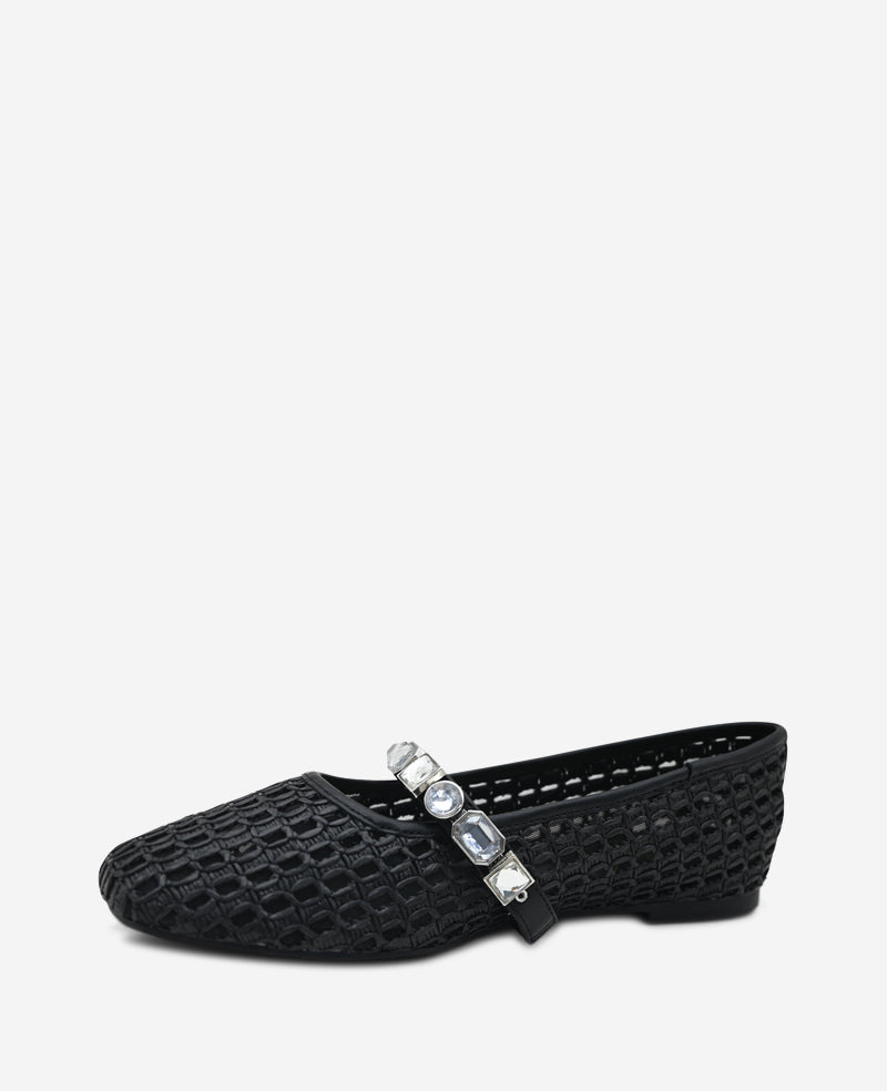 Kenneth Cole Zeta Raffia Jewel Mary Jane Flat