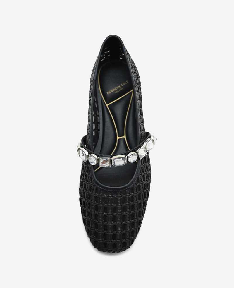 Kenneth Cole Zeta Raffia Jewel Mary Jane Flat