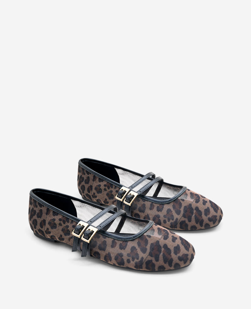Kenneth Cole Mackenzie Leopard Print Mesh Mary Jane