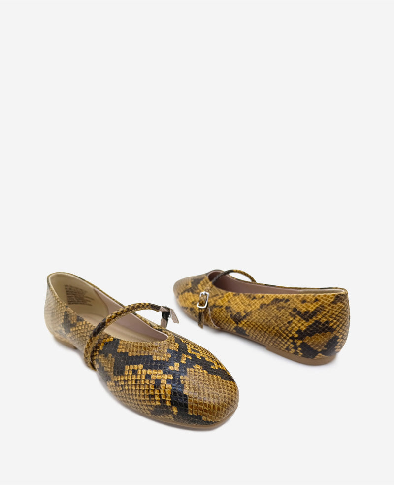Kenneth Cole Magnolia Snakeskin Leather Ballet Flat