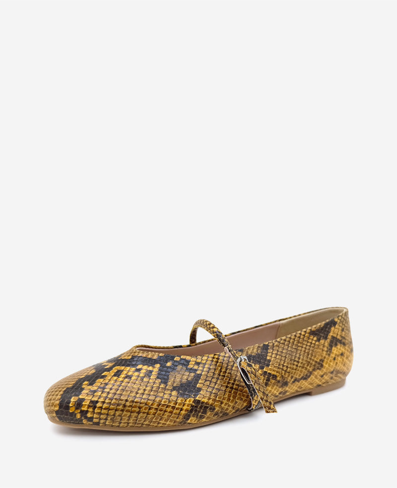 Kenneth Cole Magnolia Snakeskin Leather Ballet Flat
