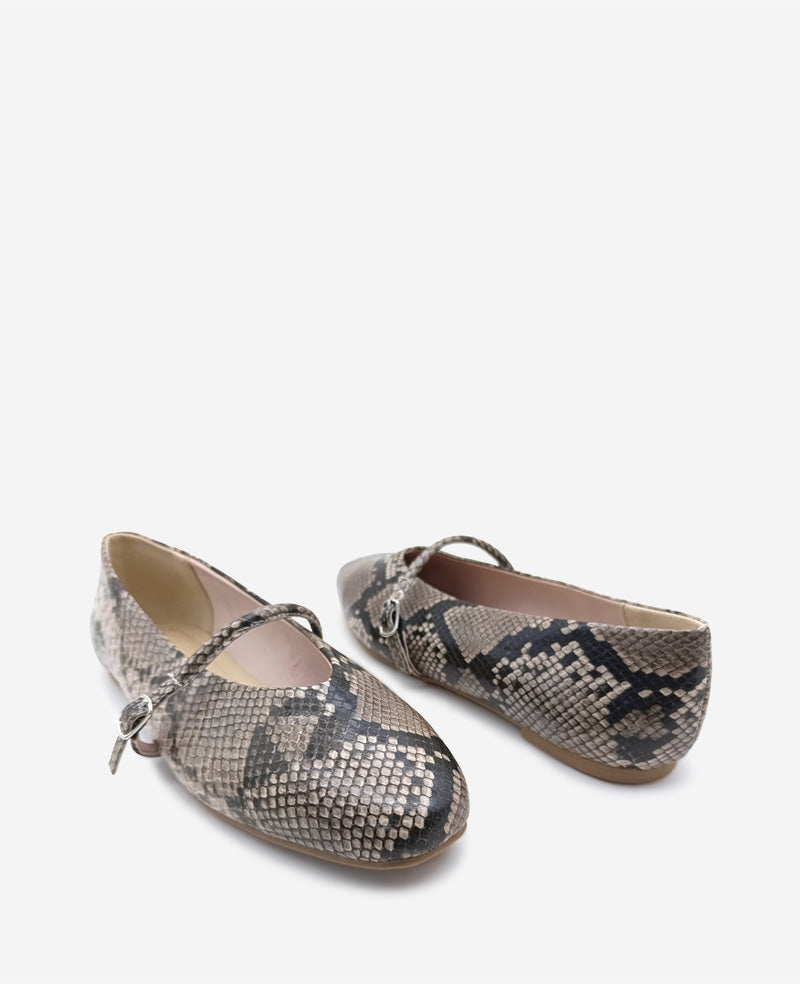 Kenneth Cole Magnolia Snakeskin Leather Ballet Flat