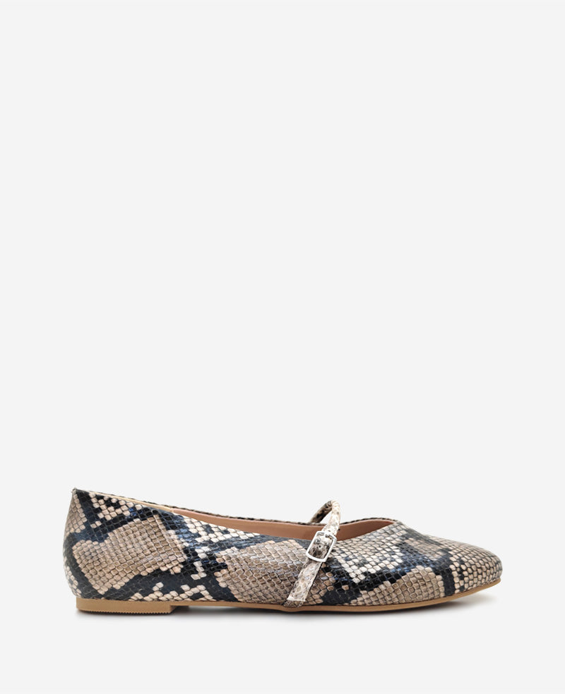 kenneth cole Magnolia Snakeskin Leather Ballet Flat