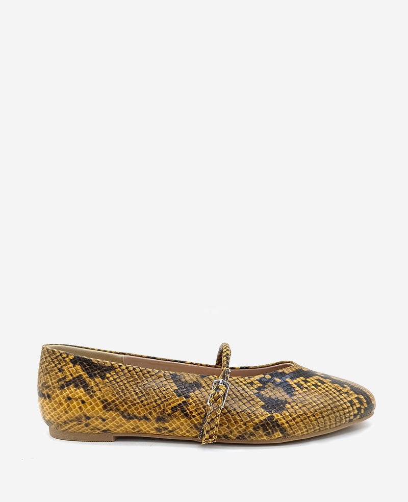 kenneth cole Magnolia Snakeskin Leather Ballet Flat
