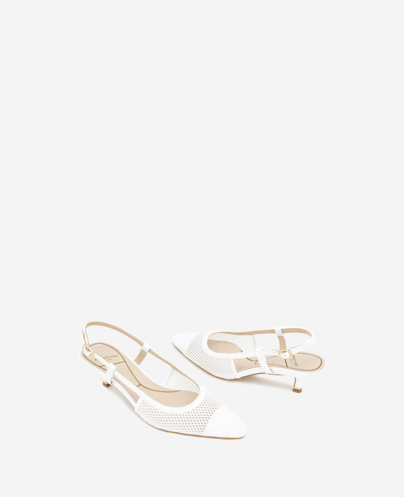 Kenneth Cole Martha Mesh Cap Toe Kitten Heel Slingback