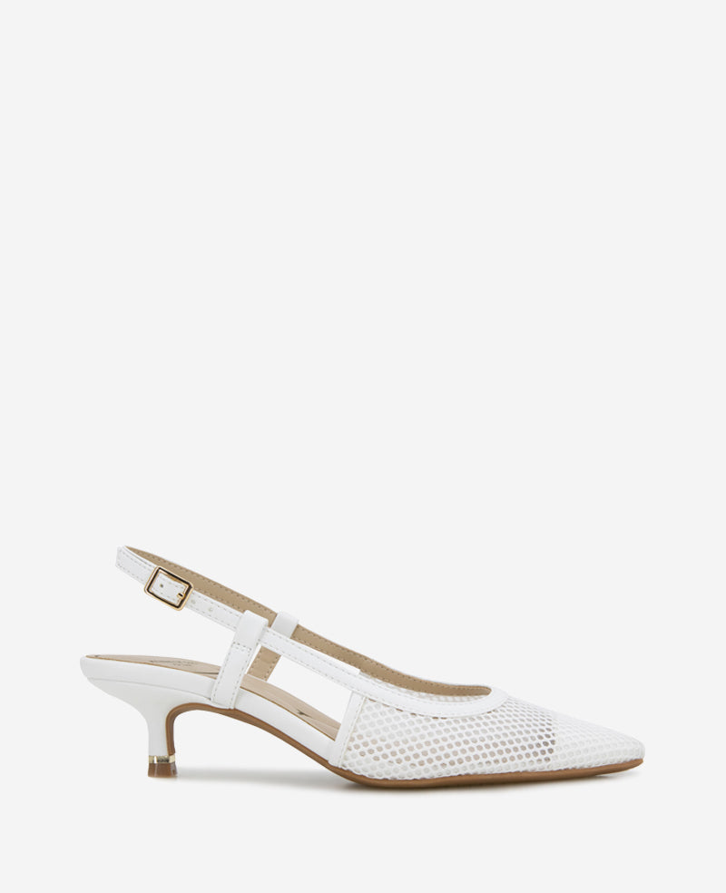 kenneth cole Martha Mesh Cap Toe Kitten Heel Slingback