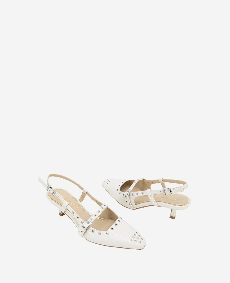 Kenneth Cole Martha Patent Eyelet Slingback Kitten Heel