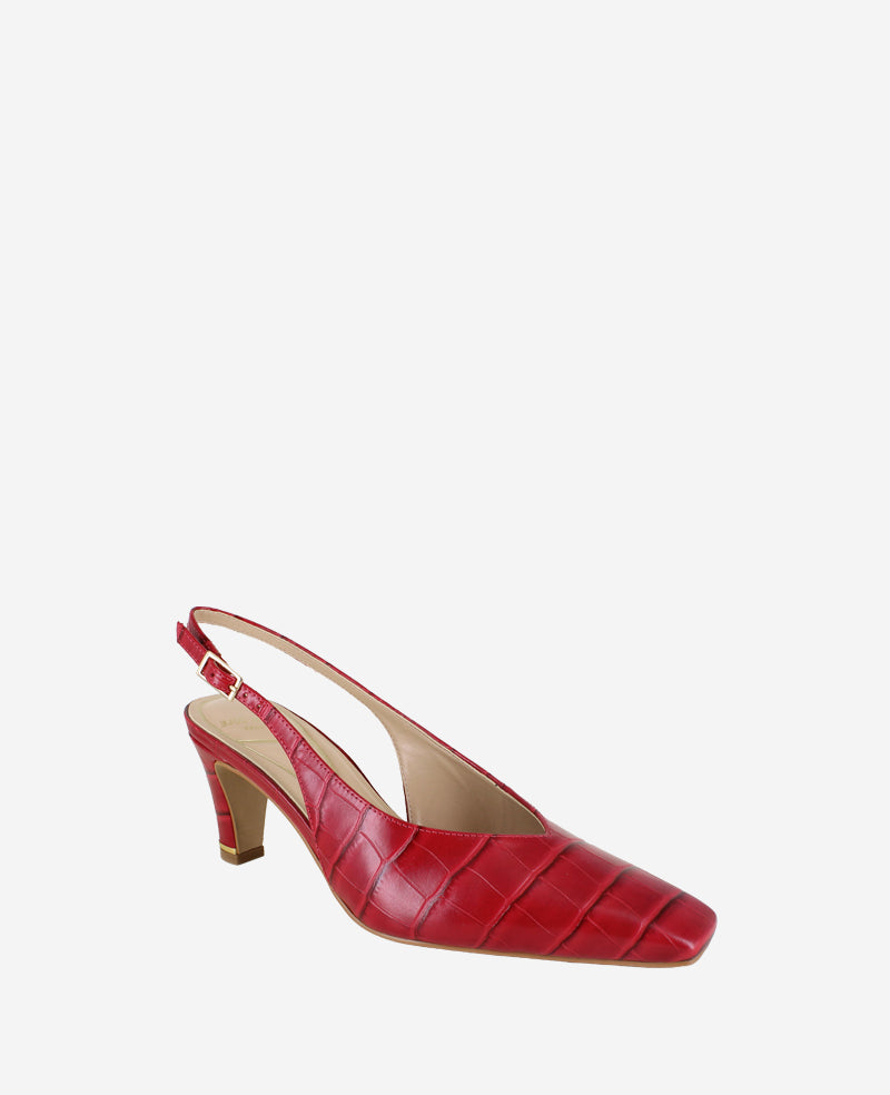 Kenneth Cole Meilani Embossed Croco Point Toe Slingback