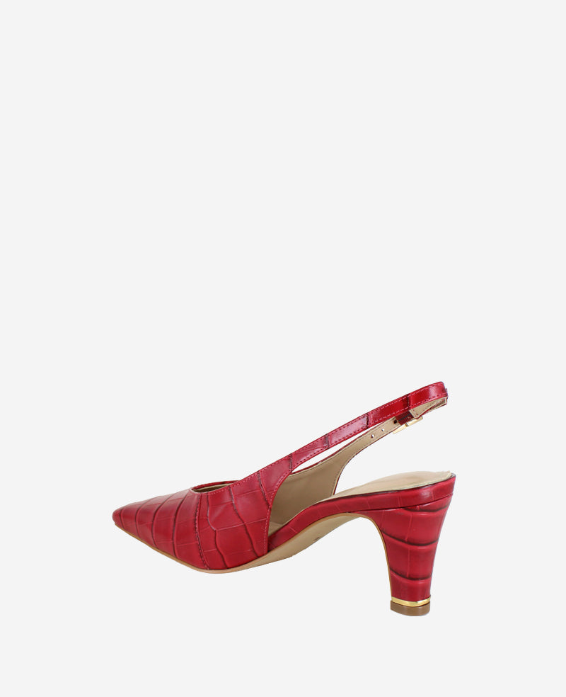 Kenneth Cole Meilani Embossed Croco Point Toe Slingback