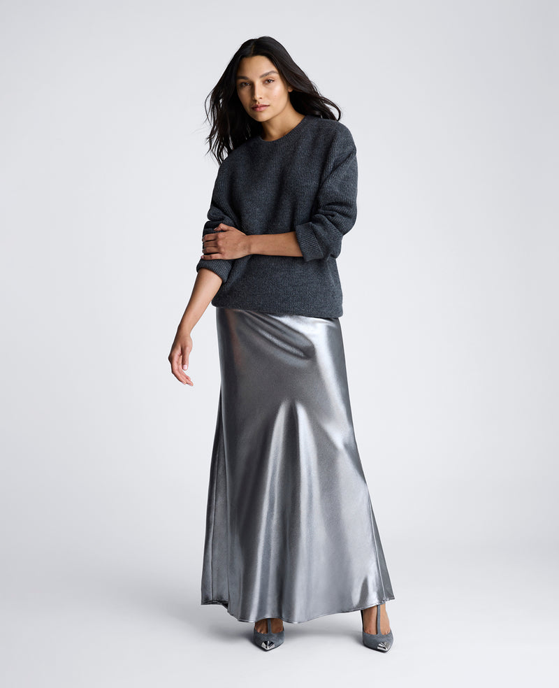 kenneth cole Metallic Foil Pull On Bias Flared Maxi Skirt