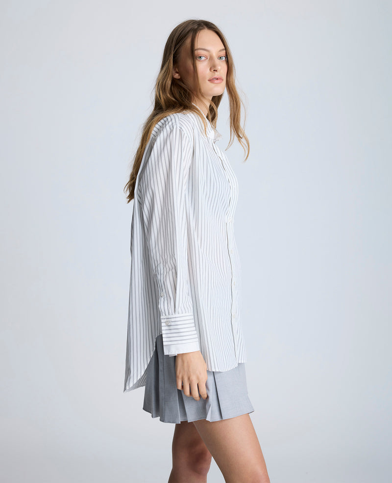 Kenneth Cole Oversized Long Sleeve Button Front Shirt With Double Cuff