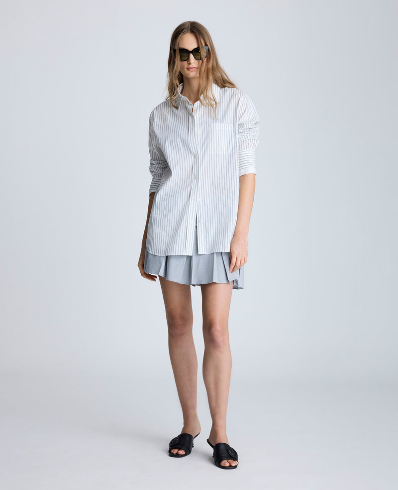 Kenneth Cole Oversized Long Sleeve Button Front Shirt With Double Cuff