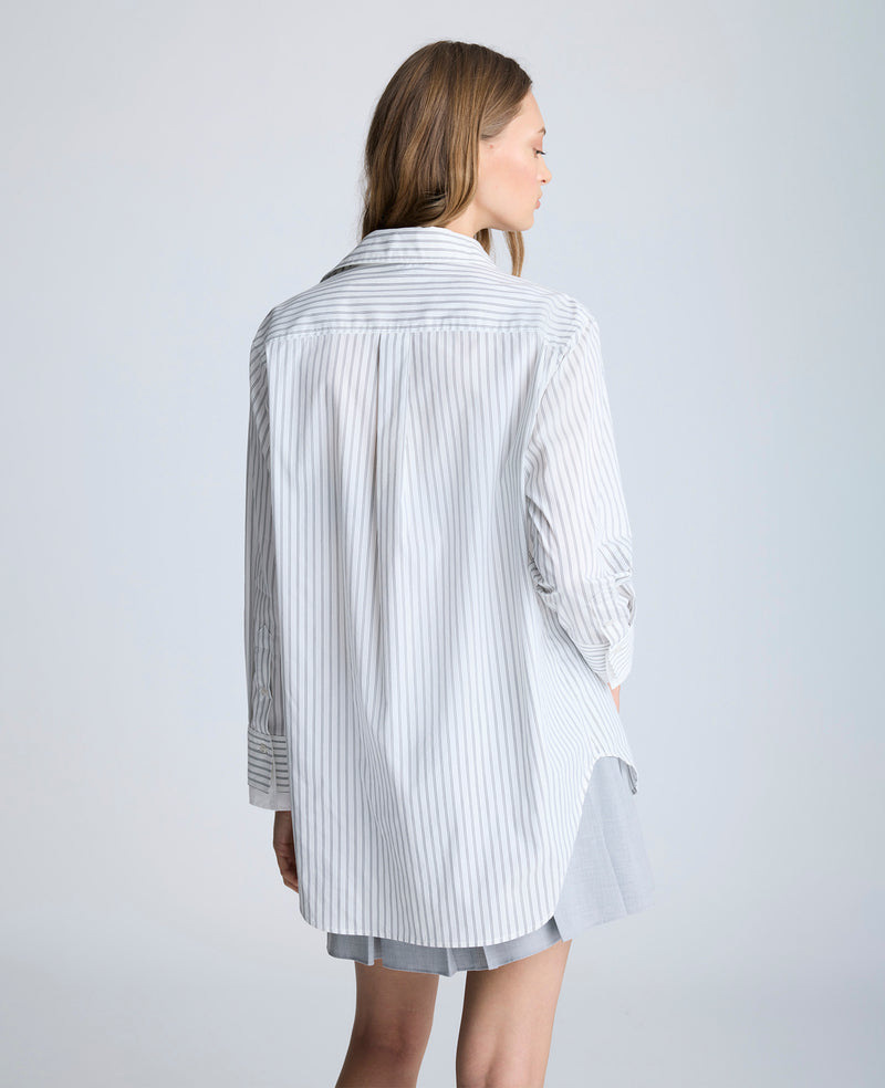 Kenneth Cole Oversized Long Sleeve Button Front Shirt With Double Cuff