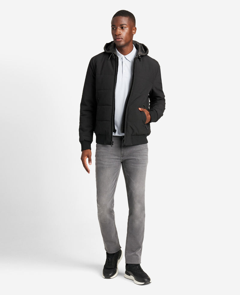 Kenneth Cole Oxford Detachable Hooded Bomber Jacket