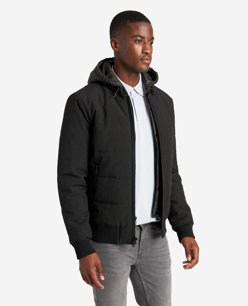 kenneth cole Oxford Detachable Hooded Bomber Jacket