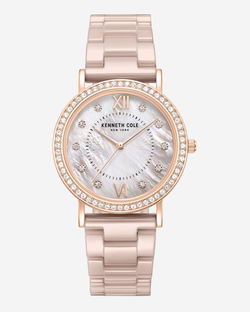 kenneth cole Patterned Pearl Ceramic Bracelet Watch