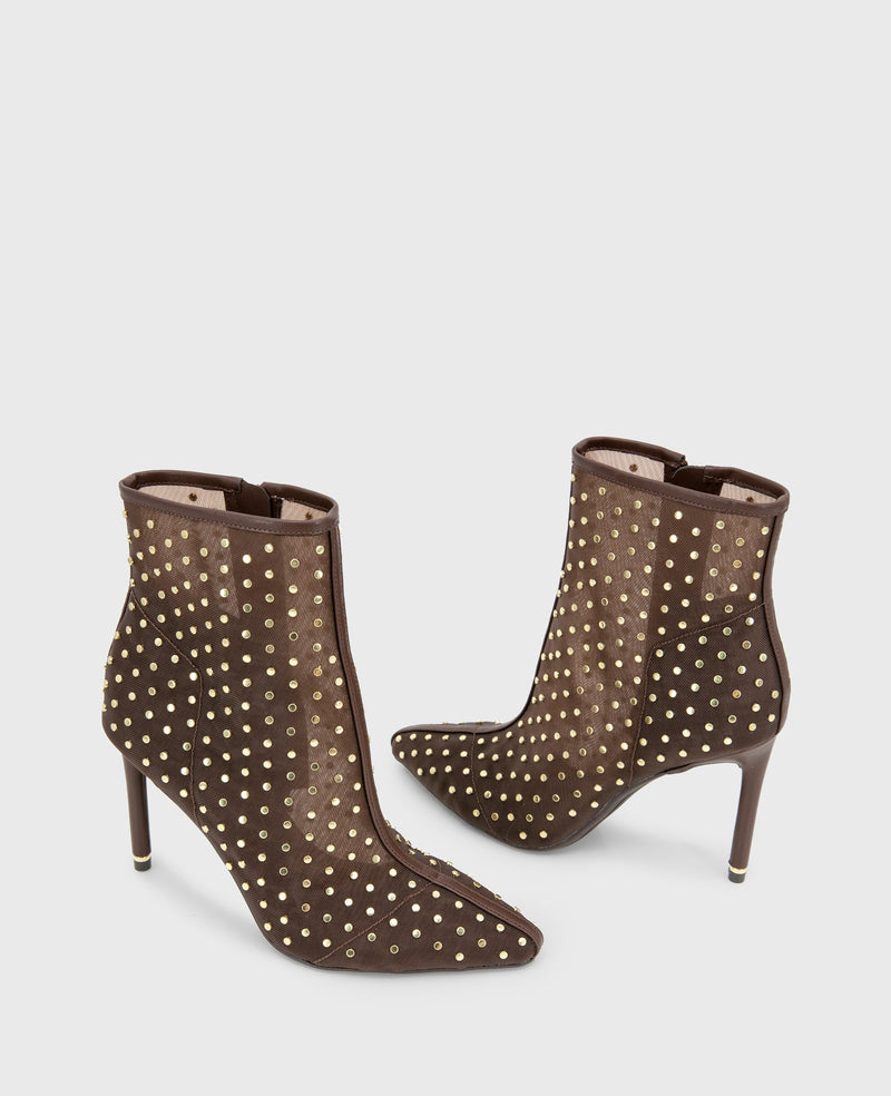 Kenneth Cole Quincy Mesh Micro Stud Heel Ankle Bootie