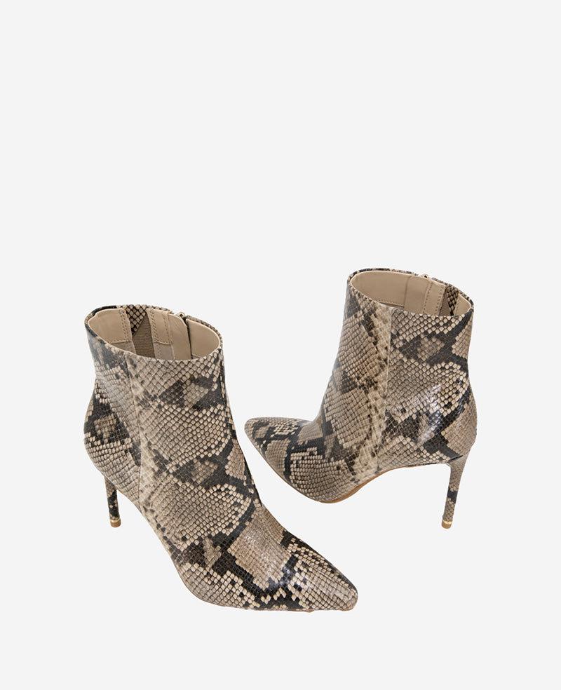 Kenneth Cole Quincy Snakeskin Leather Heel Ankle Bootie