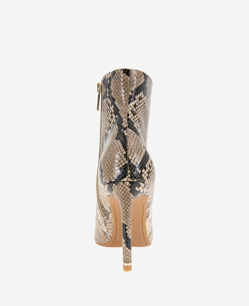 Kenneth Cole Quincy Snakeskin Leather Heel Ankle Bootie