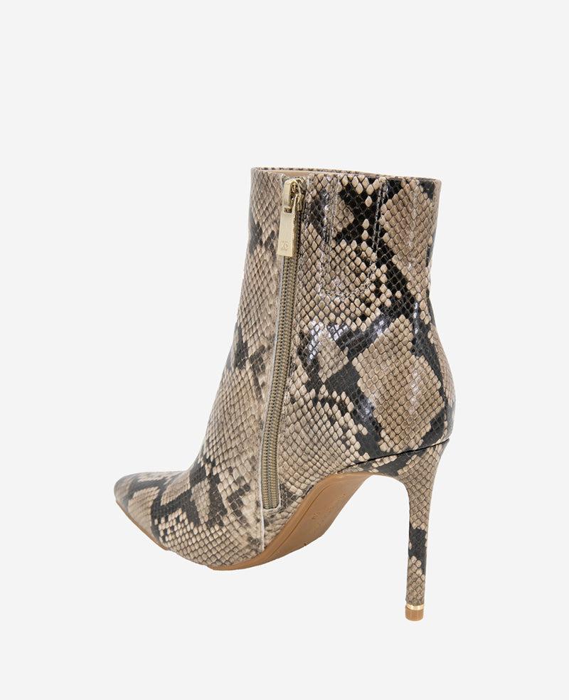 Kenneth Cole Quincy Snakeskin Leather Heel Ankle Bootie