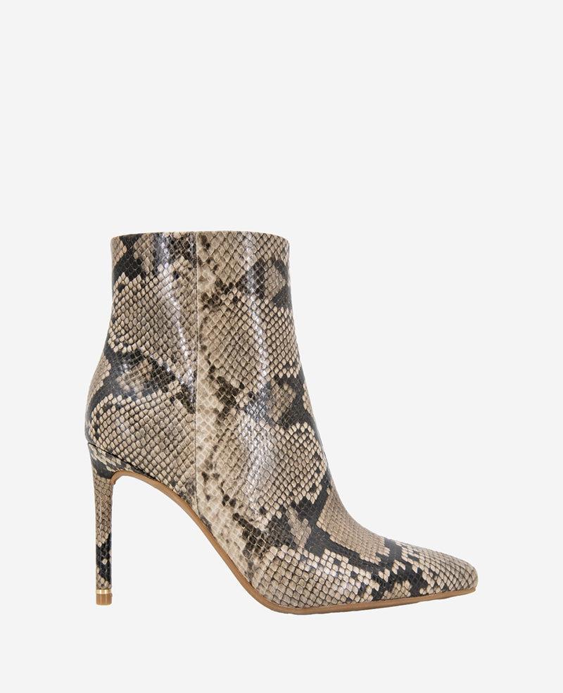 kenneth cole Quincy Snakeskin Leather Heel Ankle Bootie