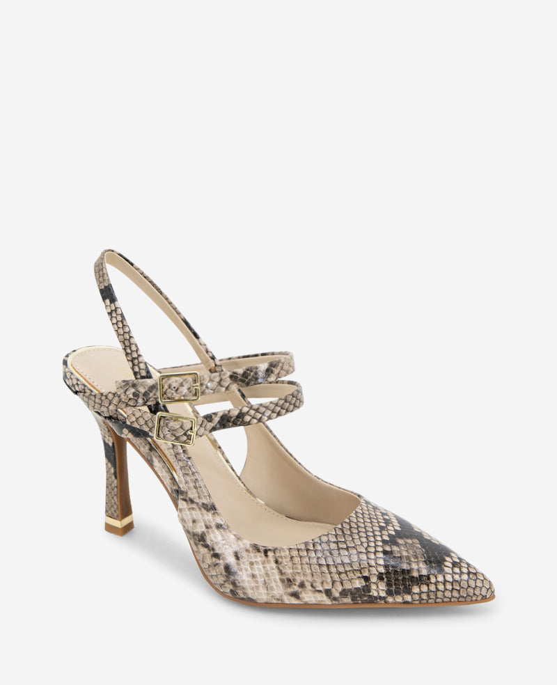 Kenneth Cole Raquel Snakeskin Leather Slingback Heel
