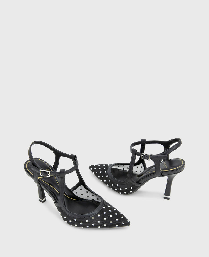 Kenneth Cole Romi Mesh Micro Stud Ankle Slingback Heel