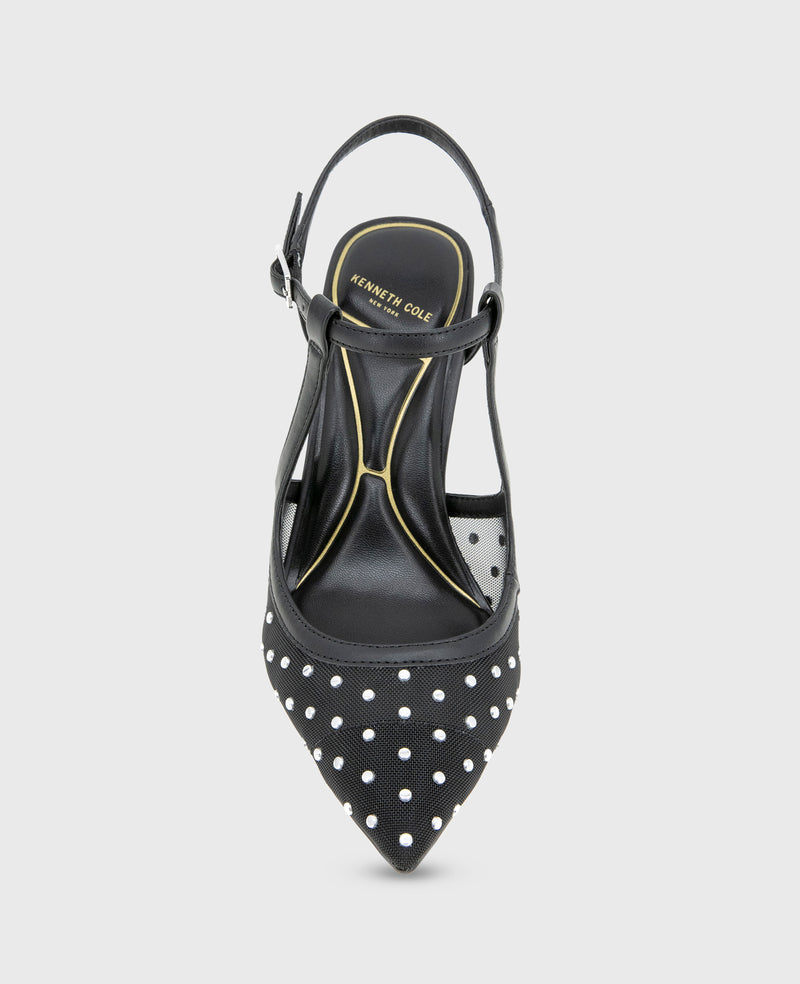 Kenneth Cole Romi Mesh Micro Stud Ankle Slingback Heel